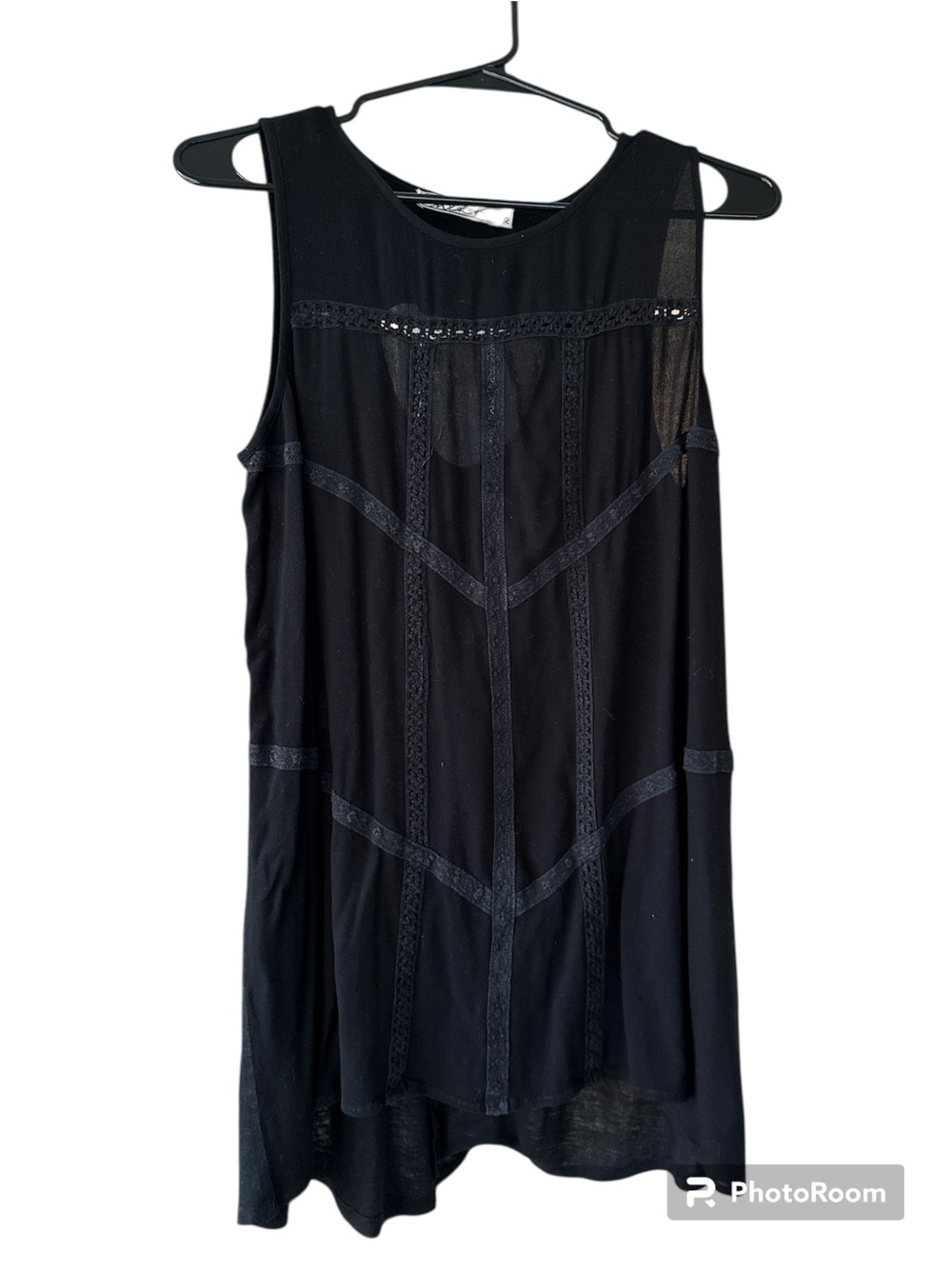 Chloe K Black Sleeveless Sheer Panel Women's Top- size XL